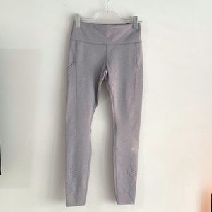 Nike Epic Lux Mid-Rise Tight Fit Full Length Leggings | Heathered Grey | M